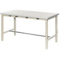 Global Equipment 72"W x 30"D Lab Bench with Power Apron - Plastic Laminate Safety Edge - Tan 237377BTN